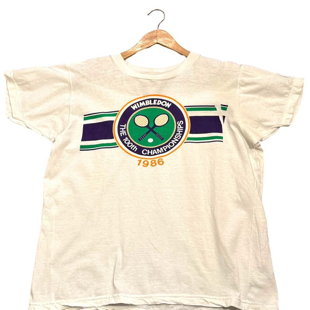 Wimbledon 1986 The 100th Championships 100% Cotton Single Stitch XL  T-Shirt